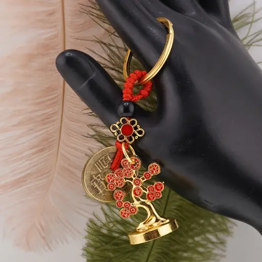 Breloc feng shui Copacul Banilor cu monede chinezesti pentru atragerea abundentei, 9cm, imagine 2