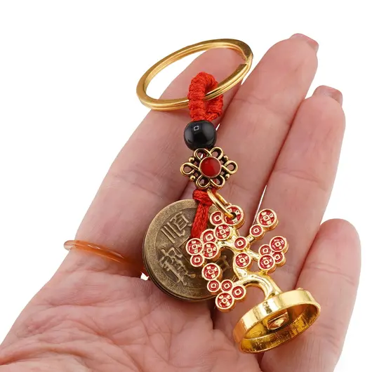 Breloc feng shui Copacul Banilor cu monede chinezesti pentru atragerea abundentei, 9cm, imagine 3