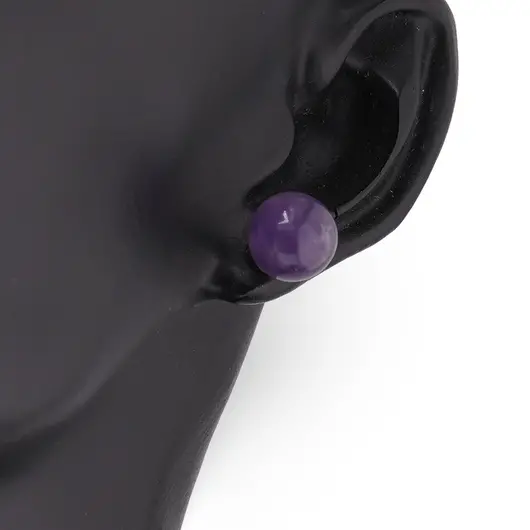 Cercei cu surub Ametist sfere 8mm, imagine 2