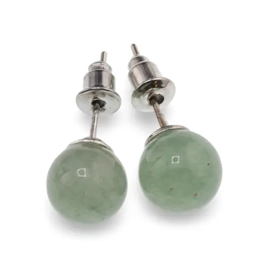 Cercei cu surub Aventurin sfere 8mm