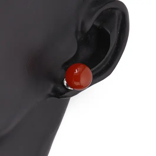 Cercei cu surub Carneol sfere 8mm, imagine 2