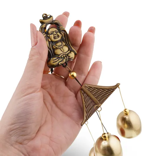 Clopotei de vant din metal cu 3 ramuri, Buddha - 50cm, imagine 3