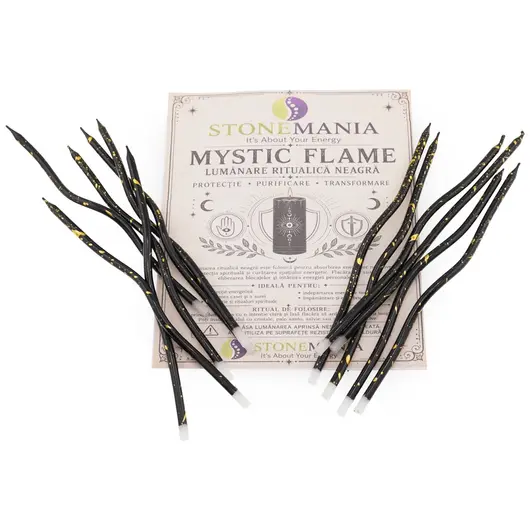 Lumanari ritualice negre spirala - Mystic Flame, 12 buc, imagine 2