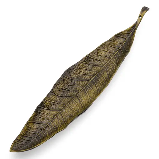 Suport din metal pentru ardere betisoare si conuri parfumate, frunza alama