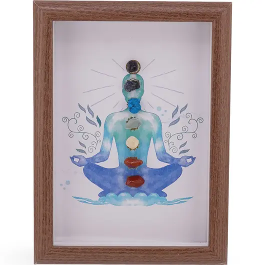 Tablou decorativ cu cristale pentru echilibrarea chakrelor, 20cm
