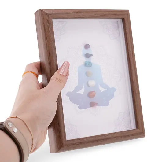 Tablou decorativ cu cristale pentru echilibrarea chakrelor cu mandala, 20cm, imagine 3