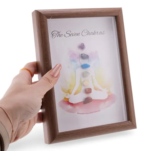 Tablou decorativ cu cristale The Seven Chakras, 20cm, imagine 3