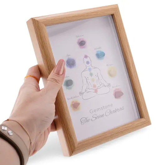 Tablou decorativ cu cristale The Seven Chakras, 20cm, imagine 3