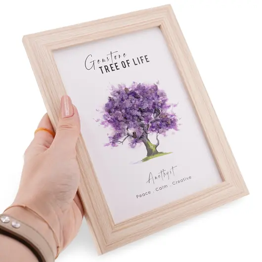 Tablou decorativ cu Pomul Vietii cu cristale de Ametist - 20,5cm, imagine 3
