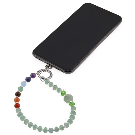 Accesoriu pentru telefon Aventurin, cristale 7 chakre si floare