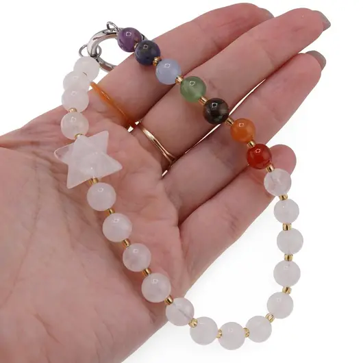 Accesoriu pentru telefon Cristal de stanca, cristale 7 chakre si merkaba, imagine 3