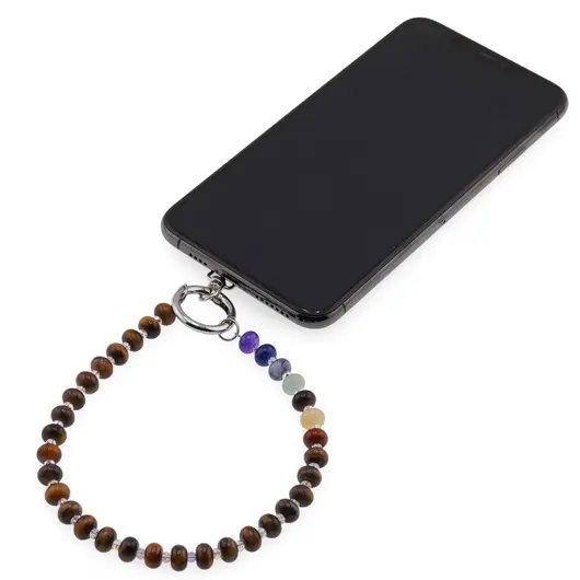 Accesoriu pentru telefon Ochi de tigru si cristale 7 chakre rondele