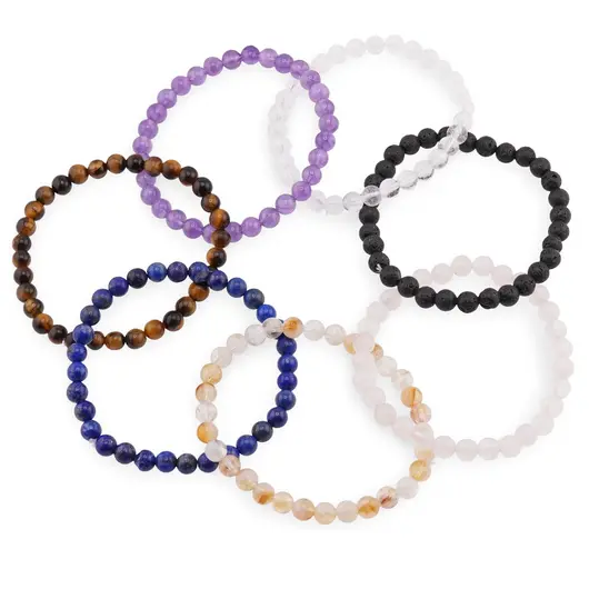 Set 7 Bratari,  7 Zile, 7 Energii – Pietre Semipretioase, Palo Santo si Cutie Cadou, imagine 3
