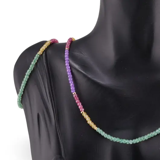 Set bratara si colier Zirconii A+ multicolore 3mm, imagine 3