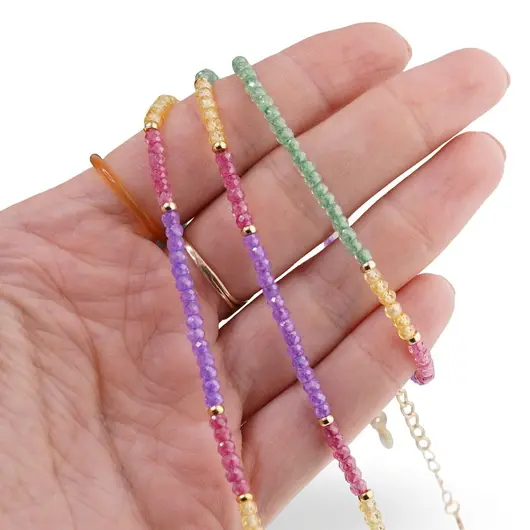Set bratara si colier Zirconii A+ multicolore 3mm, imagine 4
