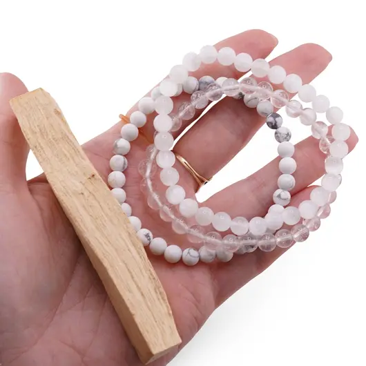 Set Bratari pentru Ziua de Duminica – Reset si Claritate, Cristal de Stanca, Howlit si Selenit, imagine 4