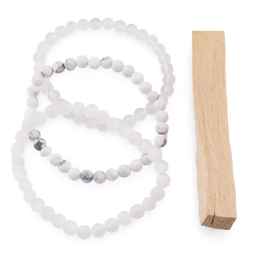 Set Bratari pentru Ziua de Duminica – Reset si Claritate, Cristal de Stanca, Howlit si Selenit