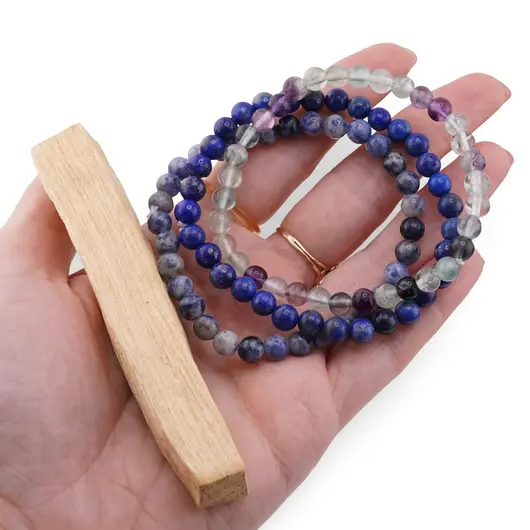 Set Bratari pentru Ziua de Miercuri – Claritate si Intuitie, Lapis Lazuli, Fluorit si Sodalit, imagine 4