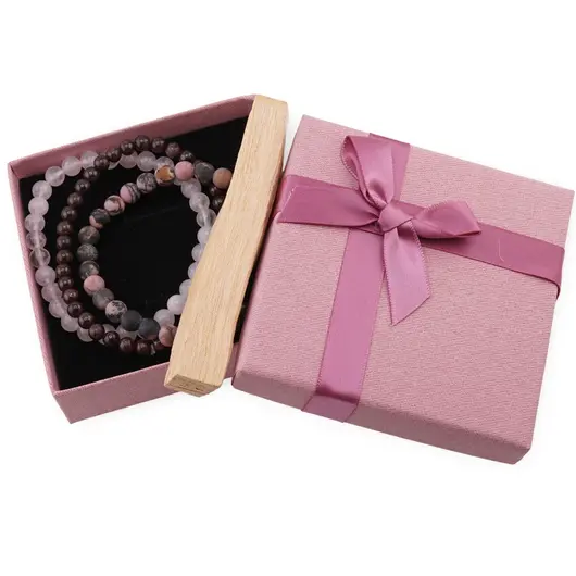 Set Bratari pentru Ziua de Vineri – Iubire si Pasiune, Cuart Roz, Granat si Rodonit, imagine 2