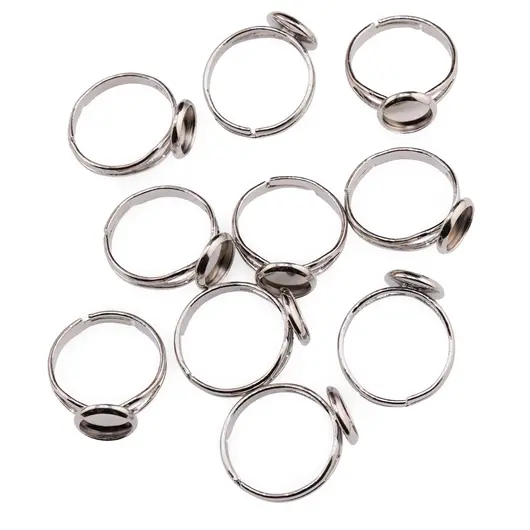 Accesorii din inox - inel reglabil cu baza si montura 8mm - set 10 buc