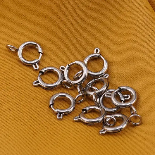 Accesorii din inox - inchizatori carabina pentru bijuterii, 12mm - set 10 buc, imagine 2