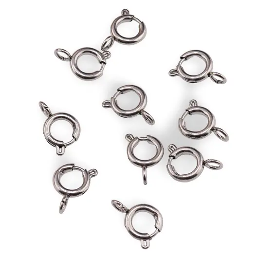 Accesorii din inox - inchizatori carabina pentru bijuterii, 12mm - set 10 buc