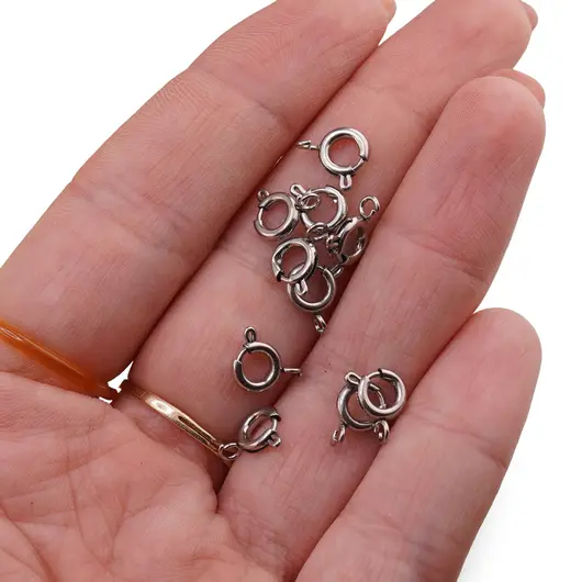 Accesorii din inox - inchizatori carabina pentru bijuterii, 9mm - set 10 buc, imagine 3