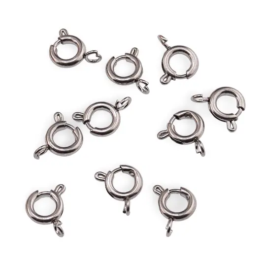 Accesorii din inox - inchizatori carabina pentru bijuterii, 9mm - set 10 buc