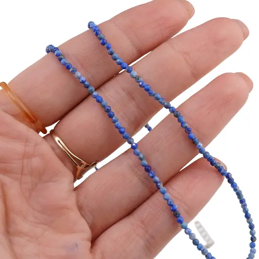 Colier Lapis lazuli sfere microfatetate 2mm, imagine 4
