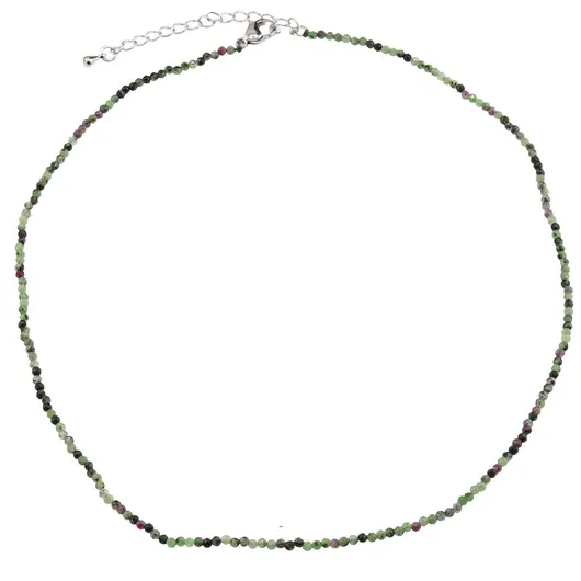 Colier Rubin in zoisit sfere microfatetate 2mm