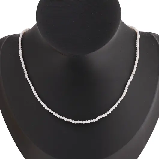 Colier Sidef alb sfere 2mm, imagine 3