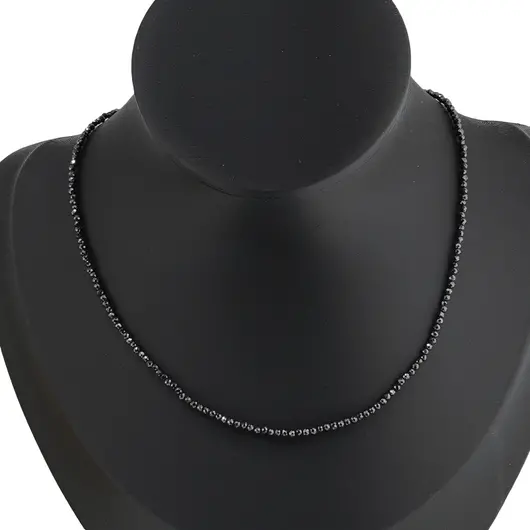Colier Turmalina neagra sfere microfatetate 2mm, imagine 3