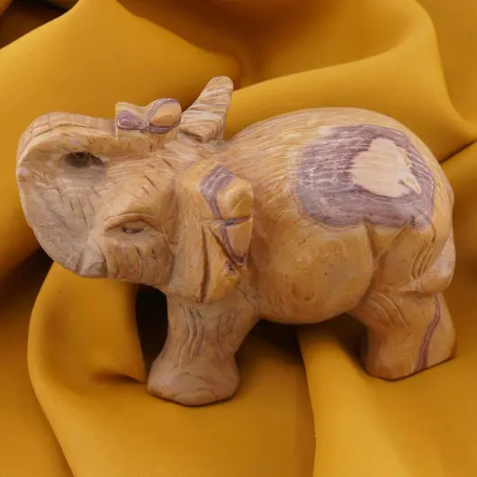 Figurina gravata Elefant din Mookait, 12,5cm, imagine 2