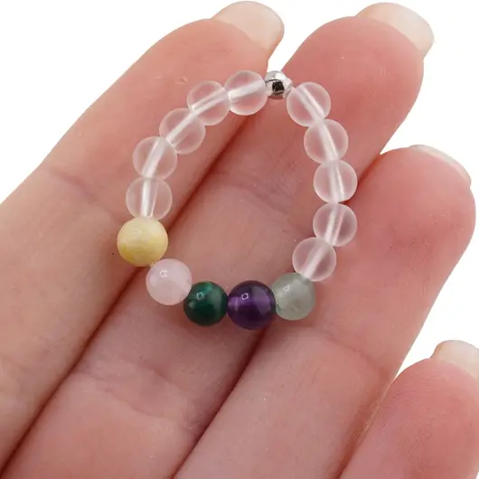 Inel pe elastic cu cristale naturale si argint 925 pentru zodia Balanta, 4mm, imagine 4