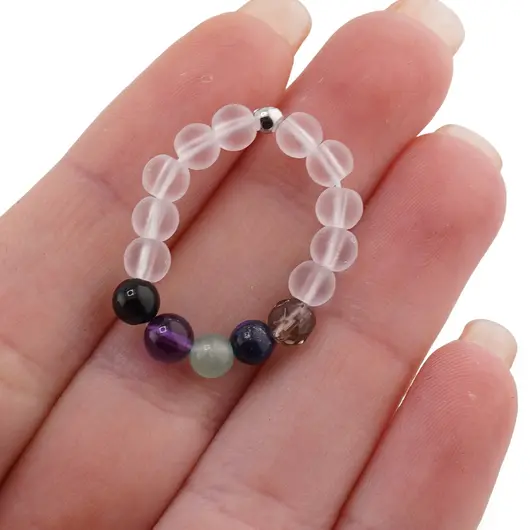 Inel pe elastic cu cristale naturale si argint 925 pentru zodia Capricorn, 4mm, imagine 4