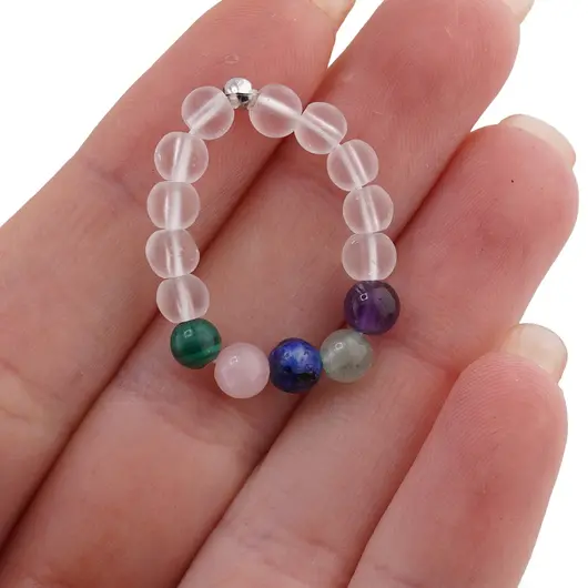 Inel pe elastic cu cristale naturale si argint 925 pentru zodia Taur, 4mm, imagine 4