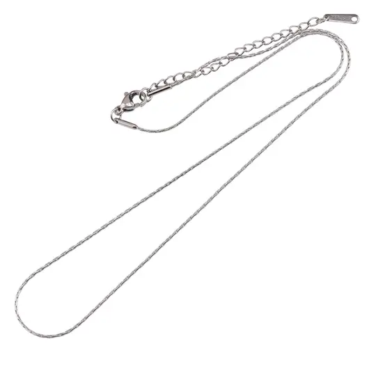 Lantisor din inox argintiu model snur, 40cm