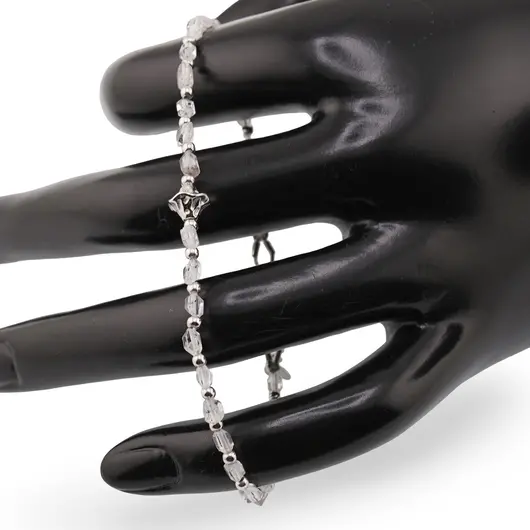 Bratara Diamant herkimer si bumbi din Argint 925, imagine 2