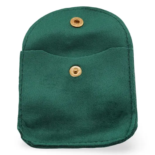 Saculet din catifea pentru bijuterii, 8cm - verde, imagine 2