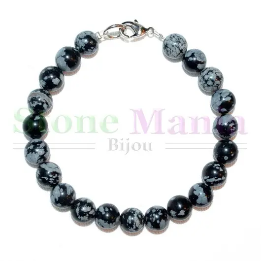 Bratara obsidian rotund 10mm