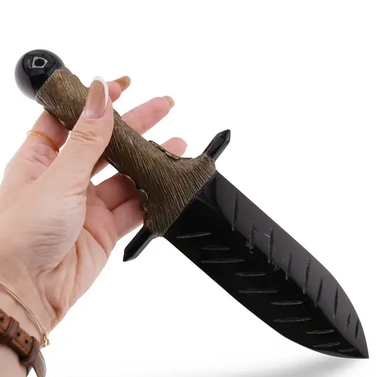 Sabie unicat din Obsidian, 26cm, imagine 4