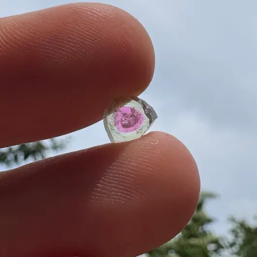 Turmalina Watermelon, cristal natural unicat, cod A12, 6x3mm, 1.24ct