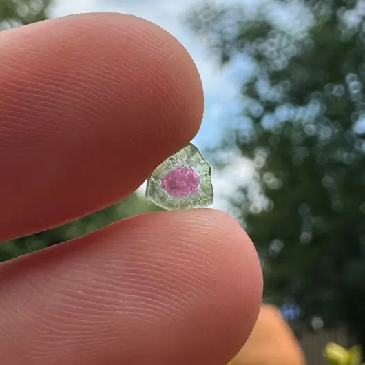 Turmalina Watermelon, cristal natural unicat, cod A22, 5x3mm, 1.4ct