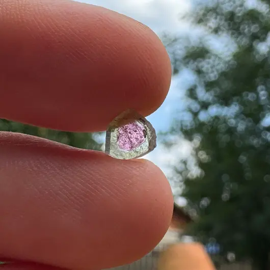 Turmalina Watermelon, cristal natural unicat, cod A23, 5x2mm, 1.04ct