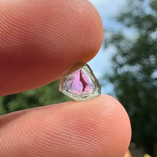 Turmalina Watermelon, cristal natural unicat, cod A24, 7x2mm, 1.63ct