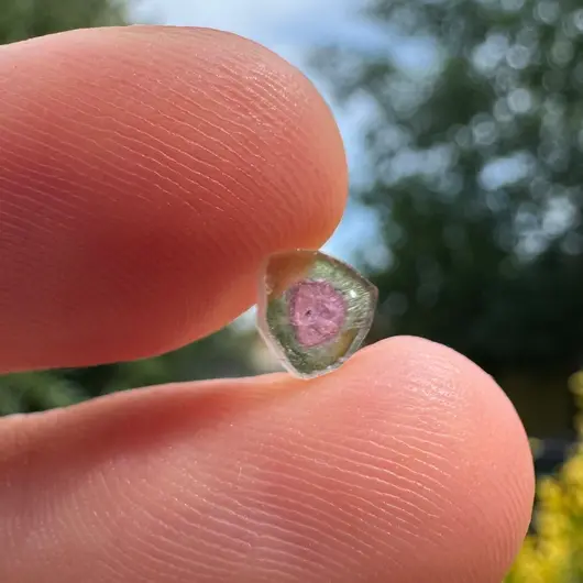 Turmalina Watermelon, cristal natural unicat, cod A30, 5x3mm, 1.1ct