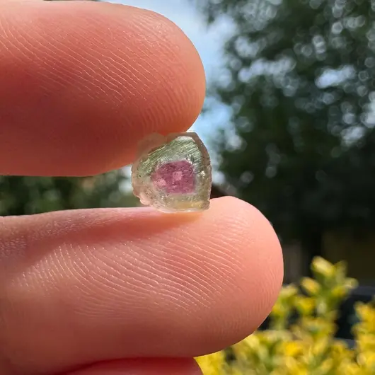 Turmalina Watermelon, cristal natural unicat, cod A32, 7x3mm, 1.85ct