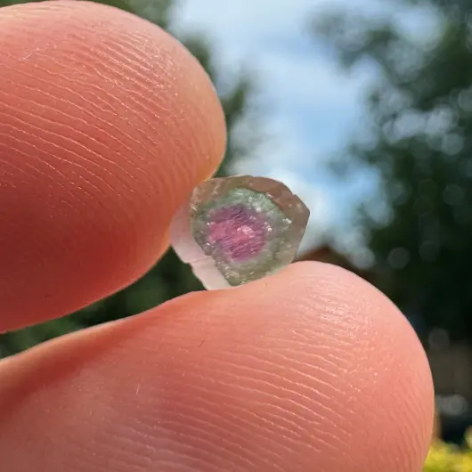 Turmalina Watermelon, cristal natural unicat, cod A37, 5x2mm, 1.09ct