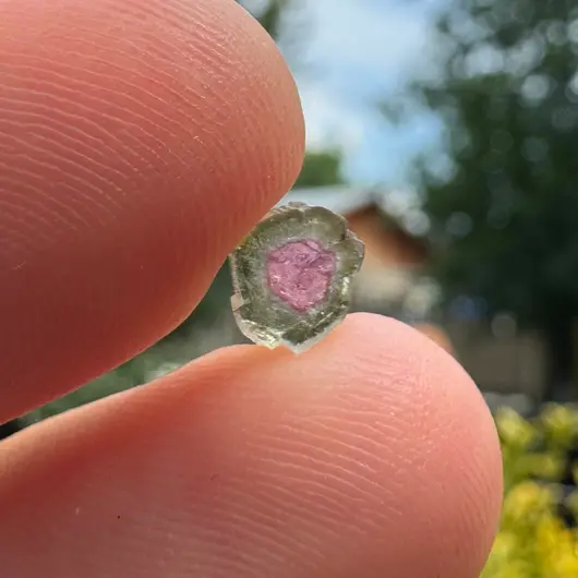 Turmalina Watermelon, cristal natural unicat, cod A54, 5x3mm, 1.34ct
