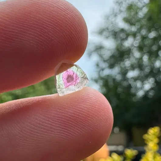 Turmalina Watermelon, cristal natural unicat, cod A55, 7x2mm, 1.29ct